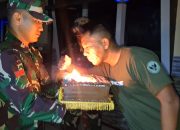 Dandim 1307/Poso, Letkol Inf. Hasroel Tamin suprise berikan Kue ucapan HUT Bhayangkara ke-77