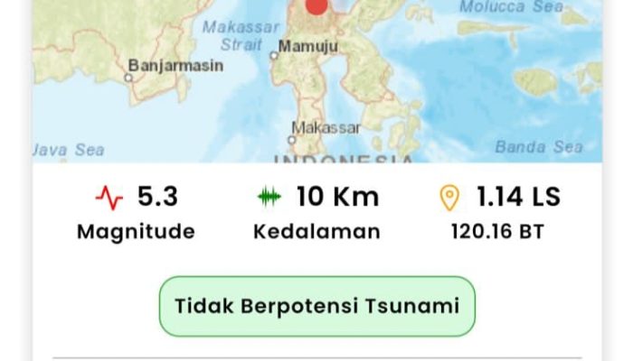 Warga Palu Rasakan Gempa Berkali kali, di Sigi Sejumlah Rumah Rusak 