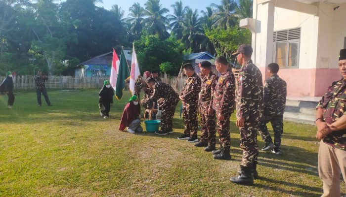Upacara Penutupan DTD-III Ansor Banser PAC Bokat Sekaligus Pembaiat-an Para Peserta Berjalan dengan Khikmat
