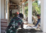 Satgas TMMD 118, Pemasangan Lantai Keramik Teras Mushola Segera Tuntas