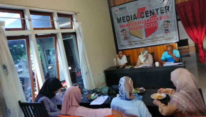 Panwascam Biau Rapat Koordinasi bersama PKD dalam Pengawasan Masa Kampanye Bagi Peserta Pemilu 2024