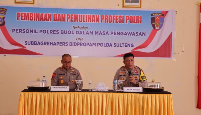 Beri Arahan Terkait Netralitas Polri Pada Pemilu 2024 Hingga Pembinaan Bagi Personil Saat Kunjungi Polres Buol, Kabid Propam Polda Sulteng