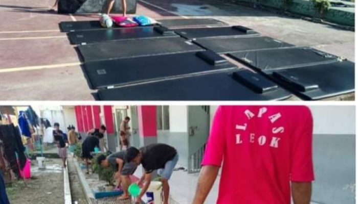Jaga Kebersihan Lingkungan, Warga Binaan Lapas Leok Laksanakan Jumat Bersih