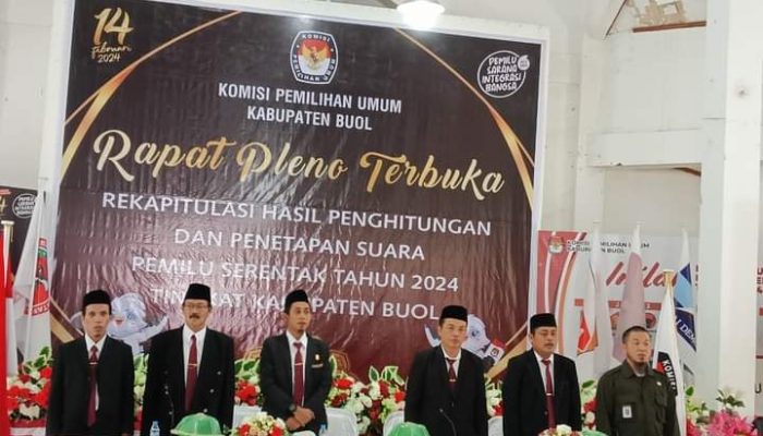 KPU Buol Laksanakan Rapat Pleno Rekapitulasi Hasil Perhitungan dan Penetapan Suara Tingkat Kab Buol