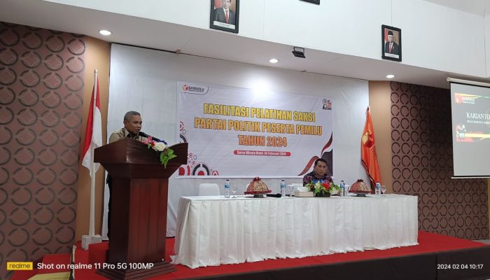 Bawaslu Buol Buka Kegiatan Fasilitasi Pelatihan Saksi Partai Politik Peserta Pemilu 2024