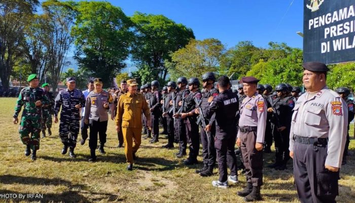 Bupati Amran Yahya Pimpin Apel Gelar Pasukan Kesiapan Pengamanan Kunker Presiden RI