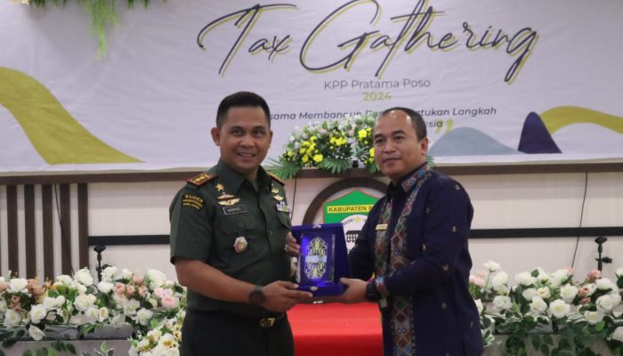 Dandim 1307/Poso, Letkol Inf. Hasroel Tamin, Hadiri Kegiatan Tax Gathering dan Pemberian Penghargaan Kepada Wajib Pajak Tahun 2024
