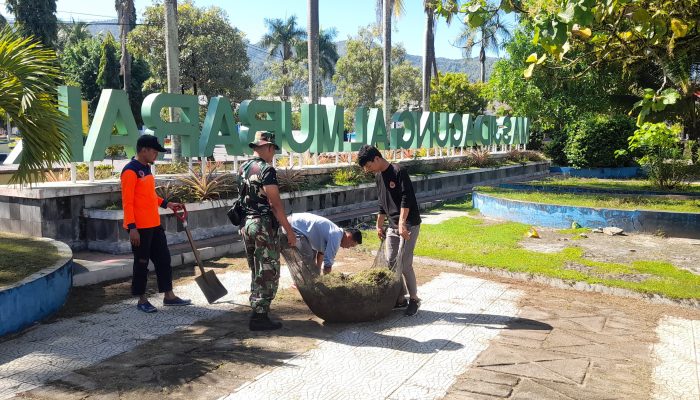 Sambut Ramdhan, BPBD dan TNI lakukan aksi kebersihan