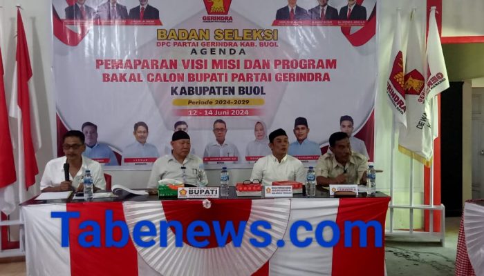 Bacalon Bupati Buol H.Abdullah Batalipu,S.Sos, M.Si Hadiri Pemaparan Visi, Misi dan Program Dikantor DPC Partai Gerindra