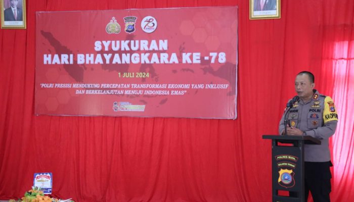 Polres Buol Gelar Syukuran Hari Bhayangkara Ke-78 Digedung Serbaguna Satya Haprabu “Ini Sambutan Kapolres Buol” 