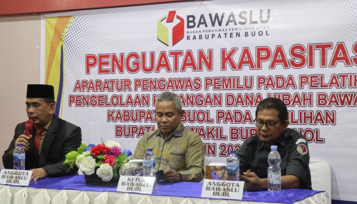 Bimtek Penguatan dan Pelatihan Pengelolaan Keuangan Dana Hibah  Panwaslu Kecamatan Se-Kabupaten Buol Sukses Digelar