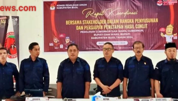 KPU Buol Gelar Rakor Penyusunan dan Persiapan Hasil Coklit Pilkada 2024