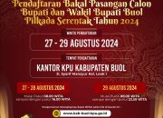 KPU Buol resmi umumkan pendaftaran calon bupati dan wakil bupati 2024