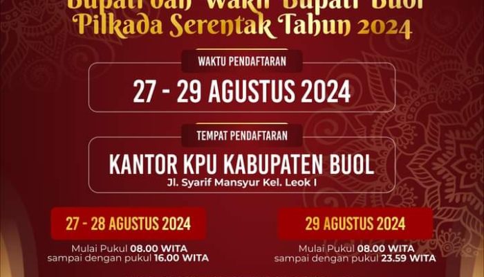 KPU Buol resmi umumkan pendaftaran calon bupati dan wakil bupati 2024