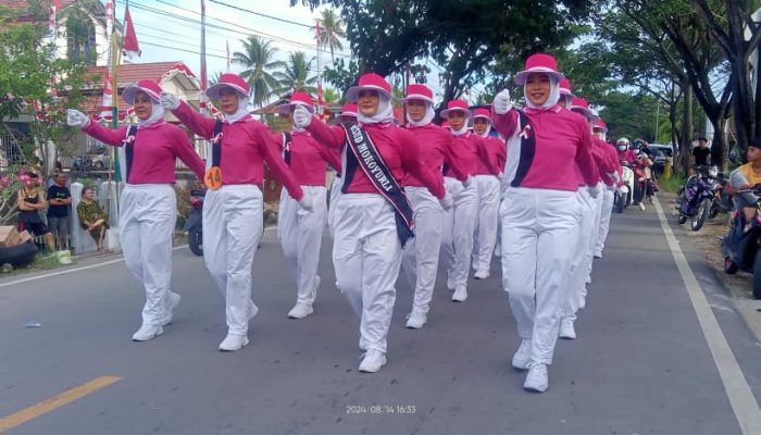 Tim Putri Gerak Jalan RSUD Mokolyuri Buol Turut Serta dalam Aktivitas Memeriahkan HUT RI ke-79