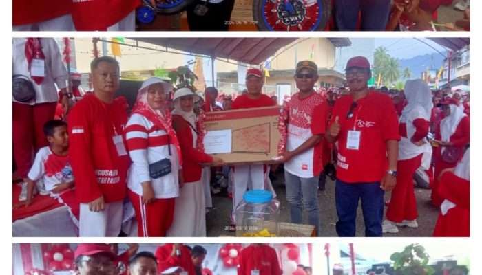 Pengusaha Lokal Kompleks Pertokoan Kecamatan Paleleh Gelar Jalan Sehat Dalam Memeriahkan Hari Kemerdekaan RI Ke-79 Tahun