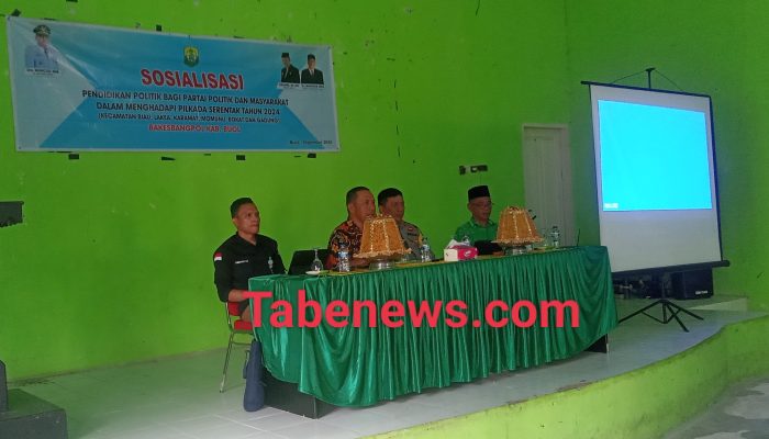 Mewakili Ketua Bawaslu Buol Firmansyah SH Hadirin Sosialisasi Pendidikan Politik Bagi Partai Politik dan Masyarakat Pada Pilkada Serentak 2024