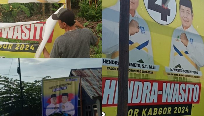 Perusakan APK di beberapa titik oleh Paslon no 4, Arman :”Kekuatan Hendra & Wasito sudah berada di Puncak Kemenangan”