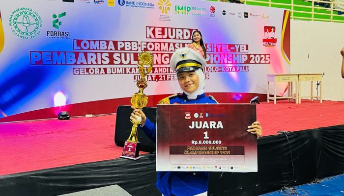“Putri cantik Kapolsek Baolan Nabila As’ila yang masuk tim Satrova LKBB sabet juara 1 di Palu “