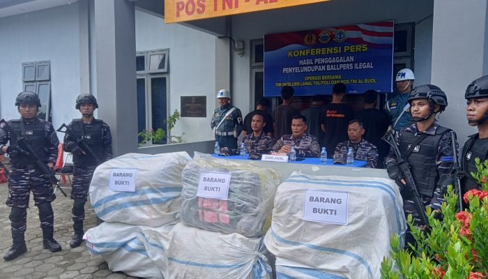 Danlanal Tolitoli dan Pos AL Buol Gagalkan Penyeludupan Ballpers di Perairan Buol