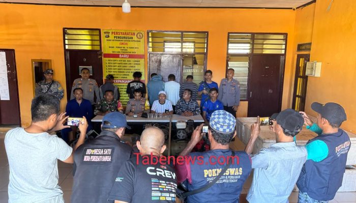 Tim Pengawasan Terpadu Kecamatan Paleleh Barat Serahkan Pelaku Dugaan Destructive Fishing Ke PSDKP Propinsi Sulteng