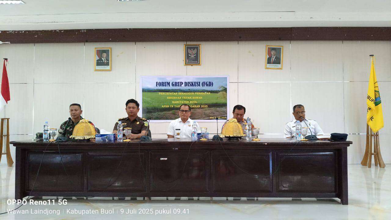 Bupati Buol Pimpin Rapat Percepatan Persiapan Cetak Sawah ABPN 2025 Resmi Digelar