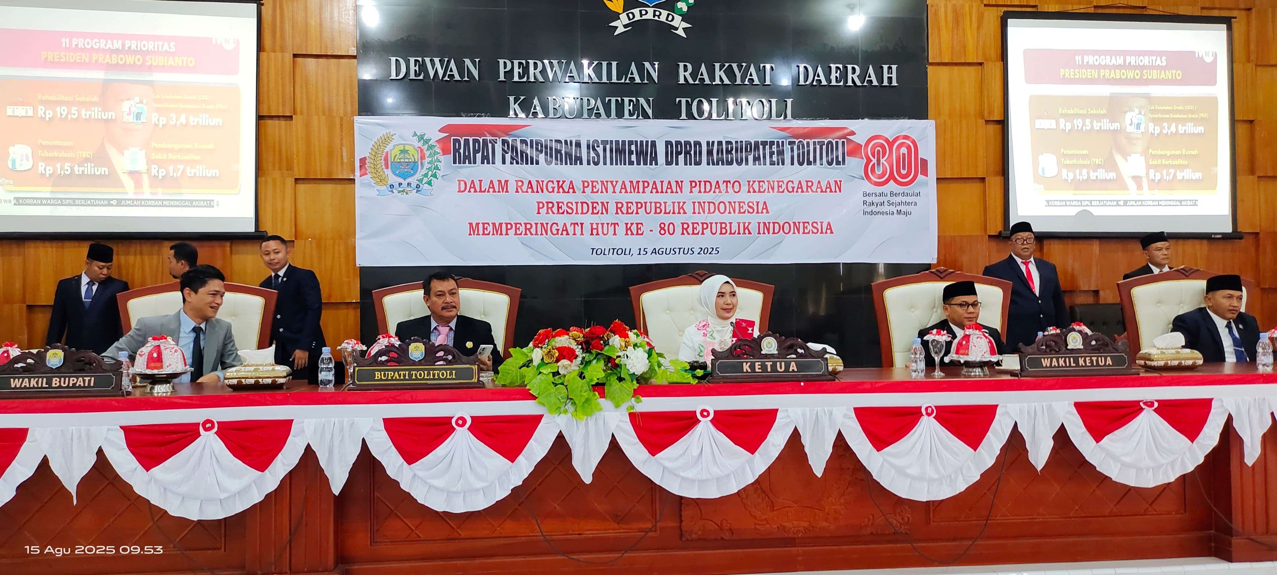Agenda Rapat Paripurna Dprd Tolitoli, Bupati Himbau Masyarakat Jaga Keutuhan Nkri