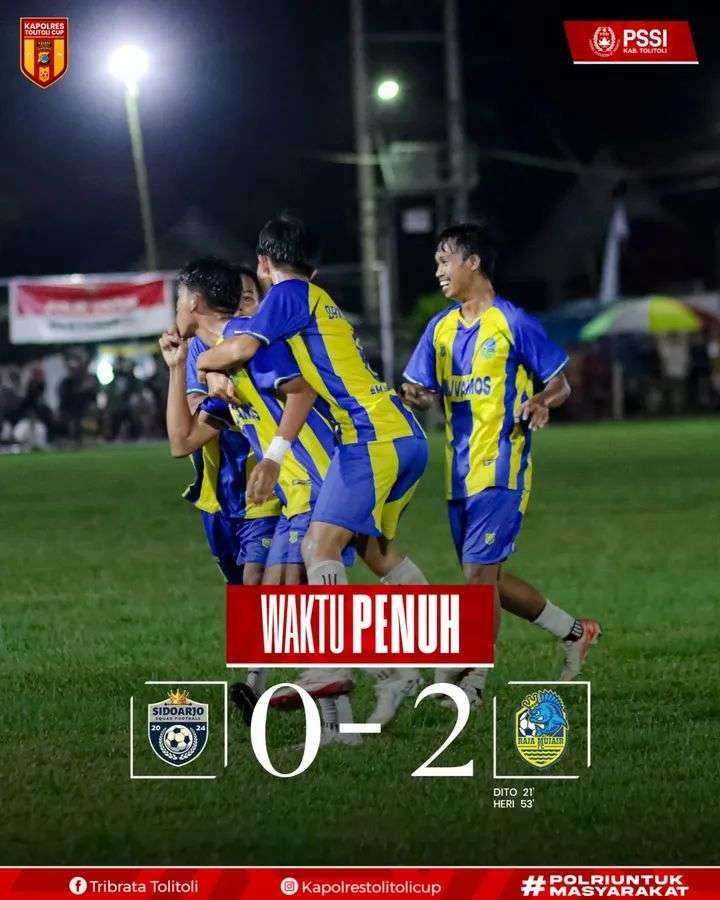 Vamos Lingadan FC Singkirkan Sidoarjo FC, Melaju ke 8 Besar Kapolres Tolitoli Cup 2025