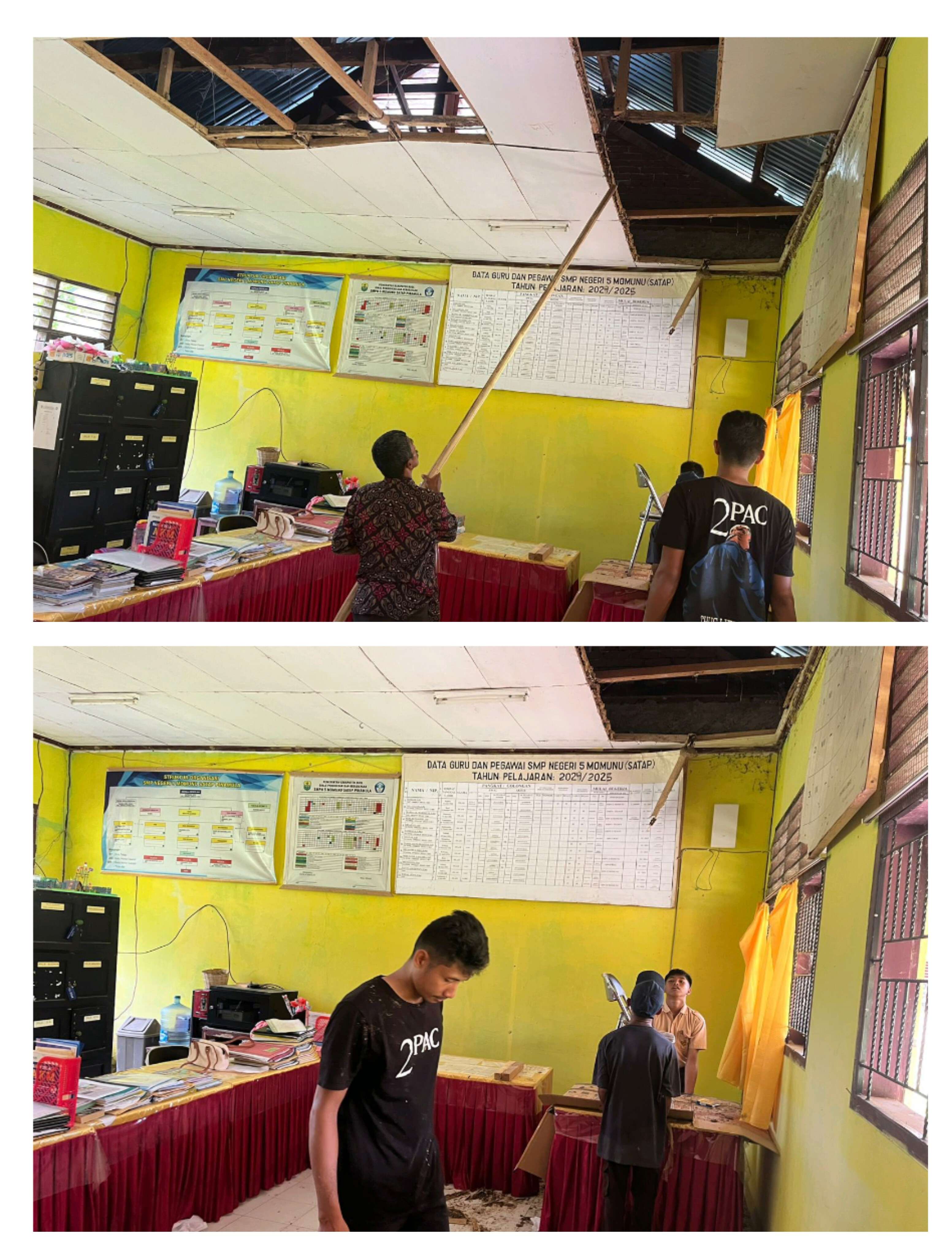 Kondisi SMP 5 Momunu (Satap) Memprihatinkan, Plafon Ambruk Namun Dinas Terkait Tutup Mata