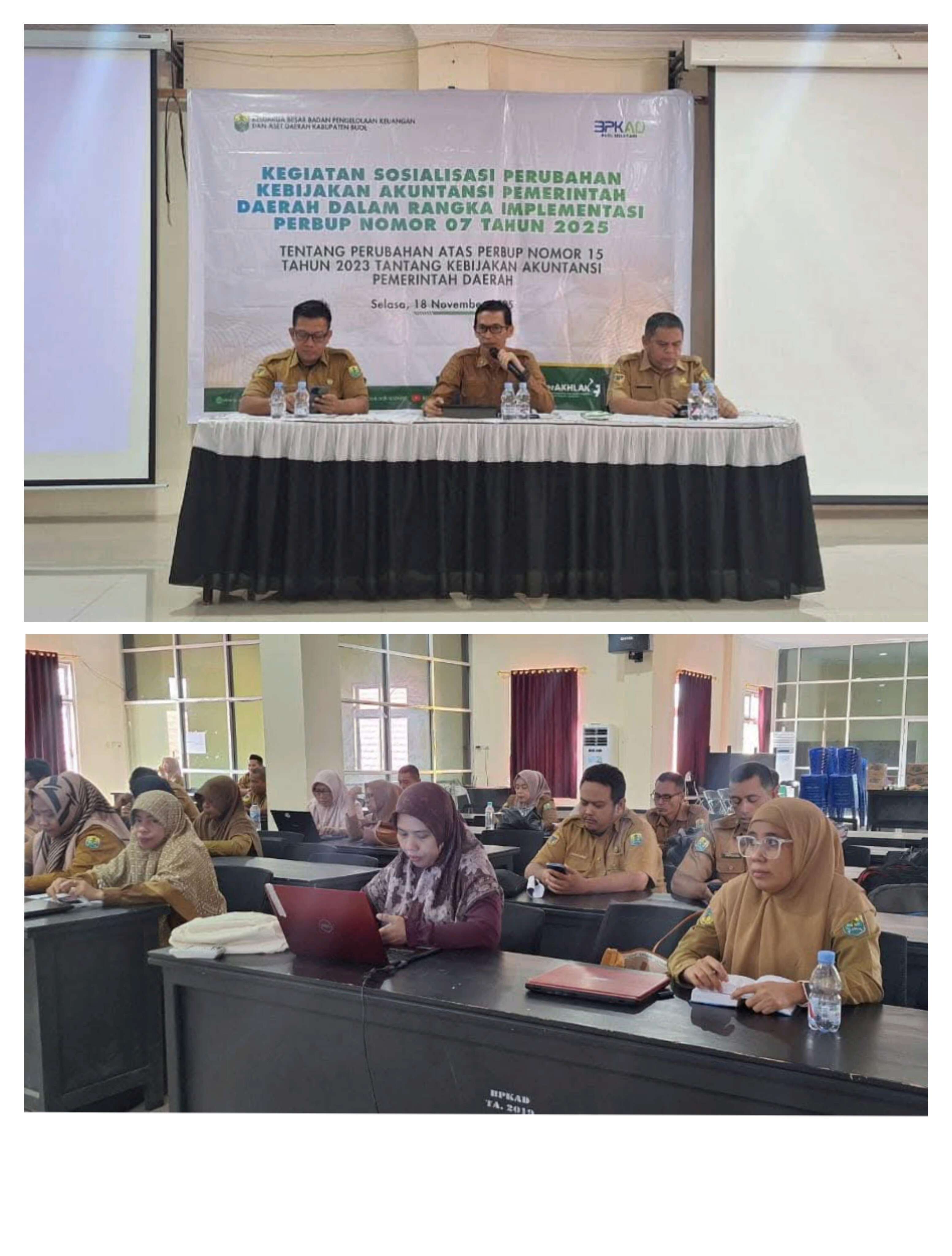 Dinas PMD Hadiri Sosialisasi Perubahan Kebijakan Akuntansi 2025 yang Resmi Dibuka Kepala BPKAD Buol