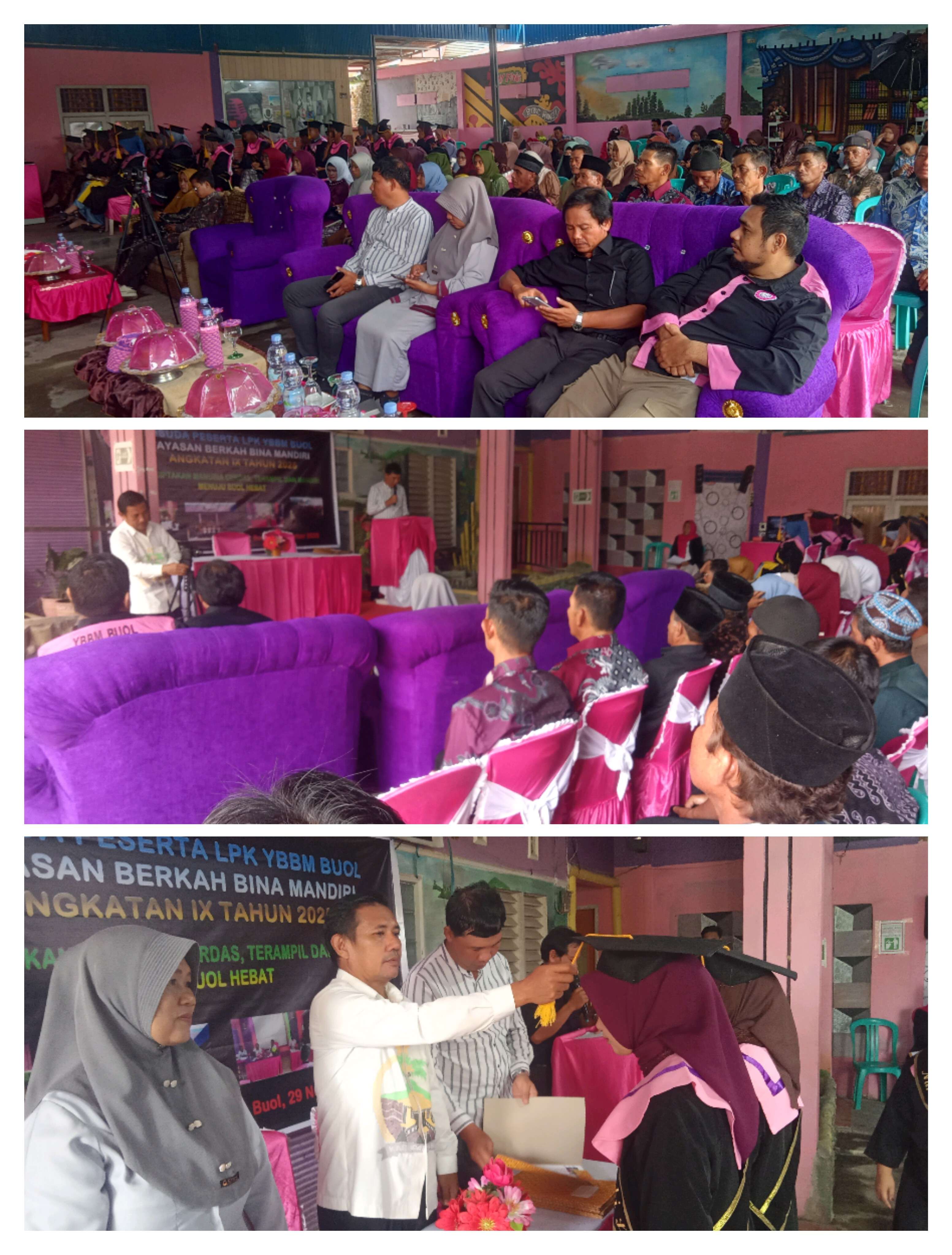Bupati Buol Melalui Kadis Nakertrans Resmi Buka Wisuda LPK YBBM Angkatan IX Tahun 2025