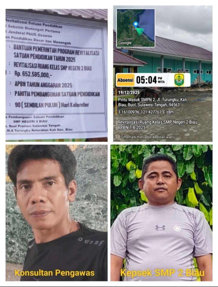 Revitalisasi SMP Negeri 2 Biau Rampung, Anggaran APBN 2025 Dilaksanakan Secara Swakelola