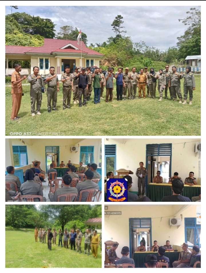 Kasat Pol PP Buol Pimpin Turun Lapangan Pembinaan Satlinmas di Kelurahan Kumaligon