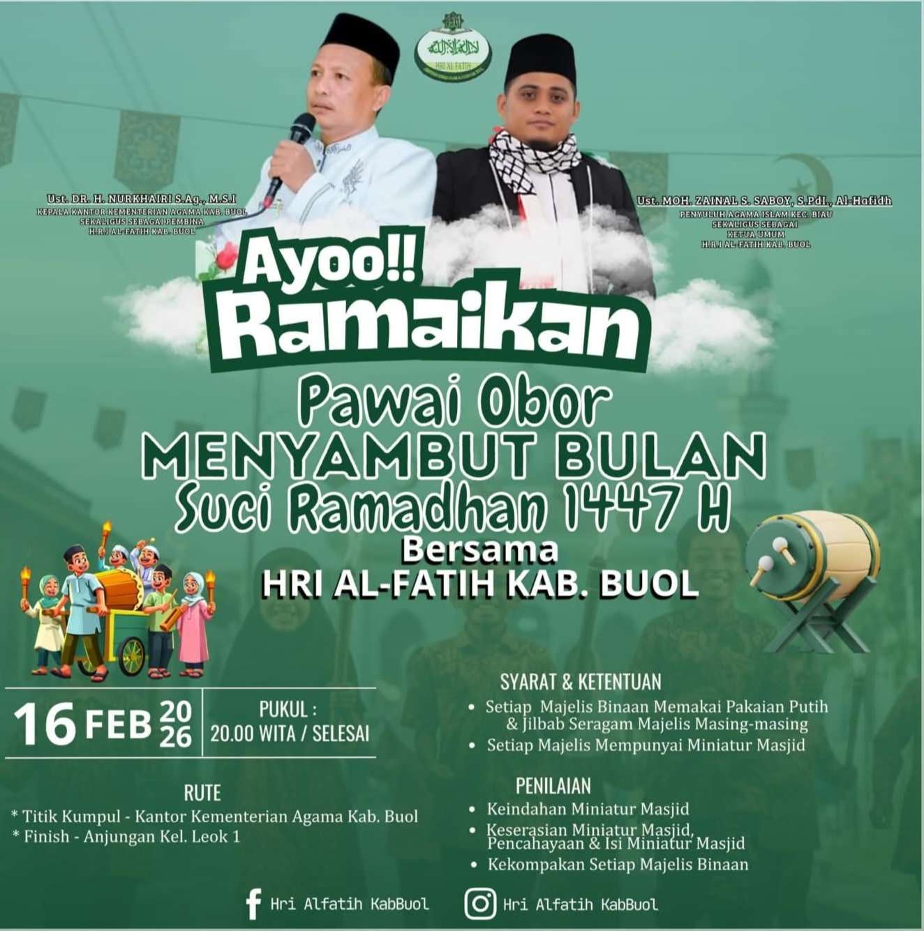 HRI Al-Fatih Buol Ajak Masyarakat Ramaikan Pawai Obor Sambut Ramadhan 1447 H