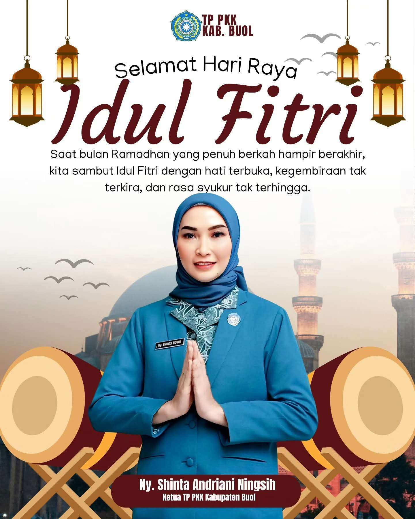 Ny. Shinta Andriani Ningsih Ucapkan Selamat Idul Fitri 1446 H, Ajak Perkuat Silaturahmi