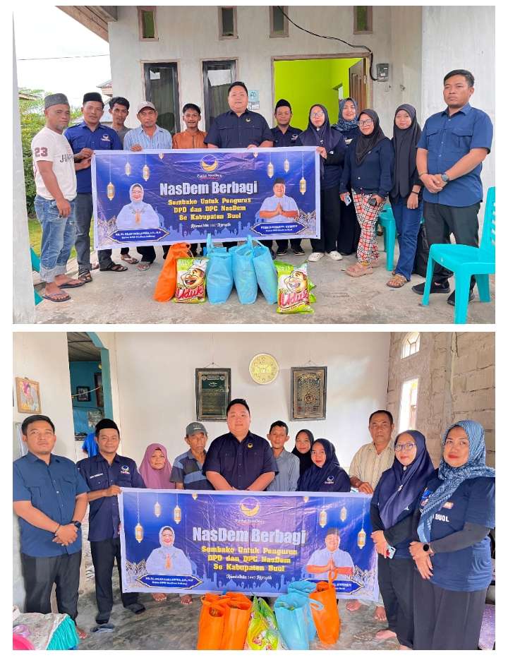 DPD NasDem Buol Tuntaskan Program NasDem Berbagi di Dapil I, Ketua DPRD Buol Pimpin Langsung Penyaluran Sembako