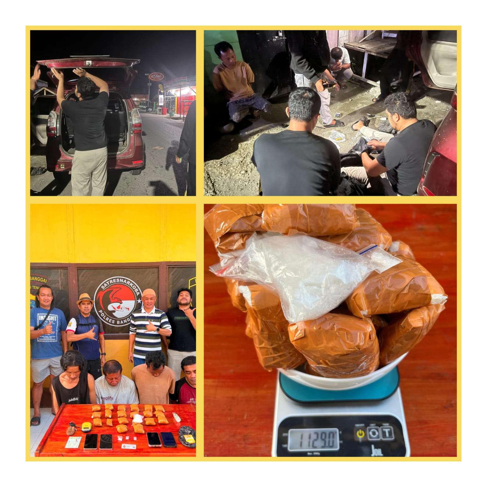 Satresnarkoba Polres Banggai Tangkap 1 Kilogram Sabu, Tiga Tersangka Diamankan