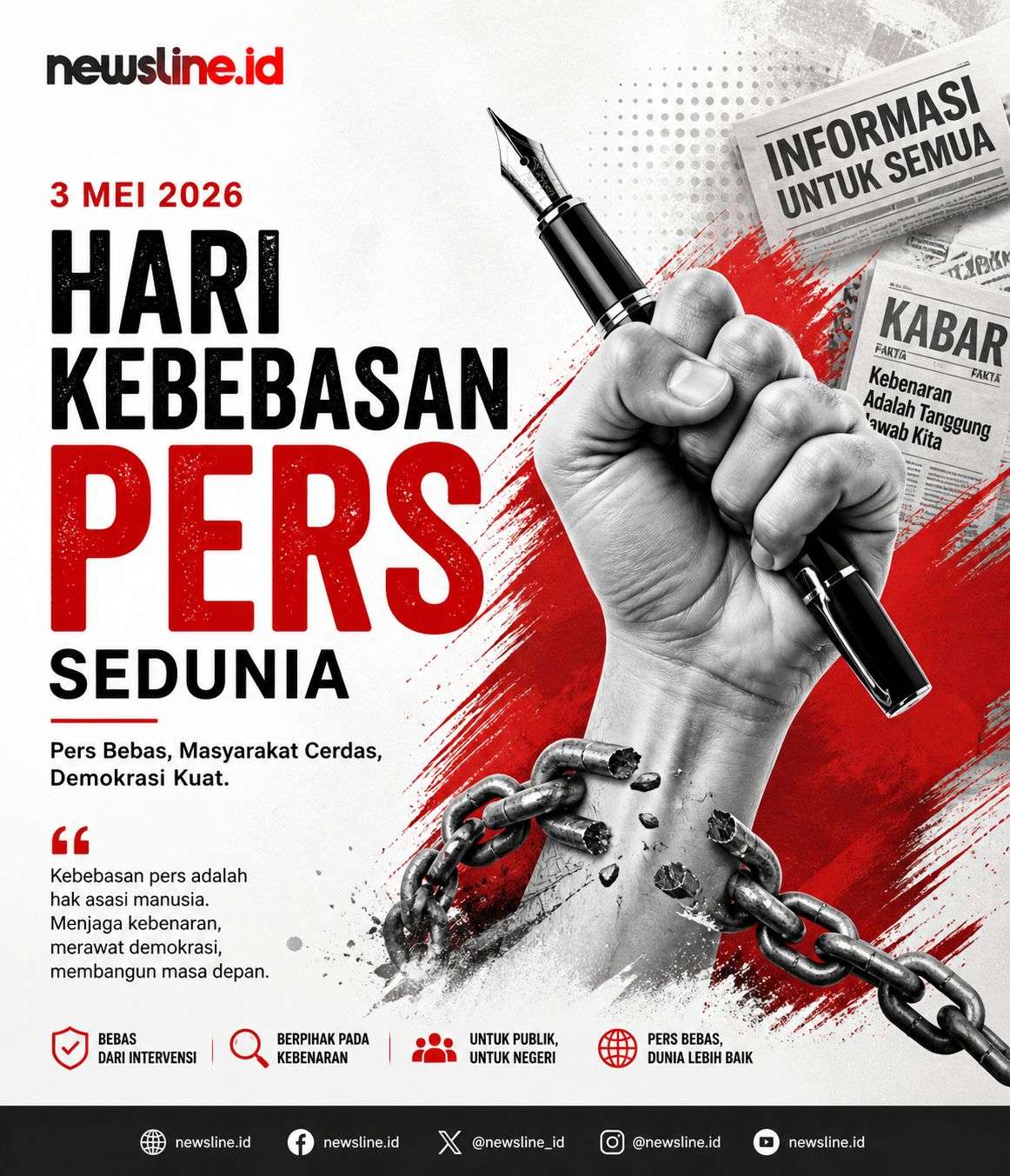 Peringati Hari Kebebasan Pers Sedunia 2026, Momentum Perkuat Demokrasi dan Jaga Independensi Media