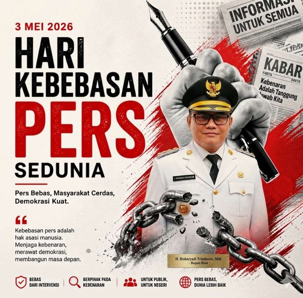 Bupati Buol H. Risharyudi Triwibowo MM Ucapkan Selamat Hari Kebebasan Pers Sedunia 2026