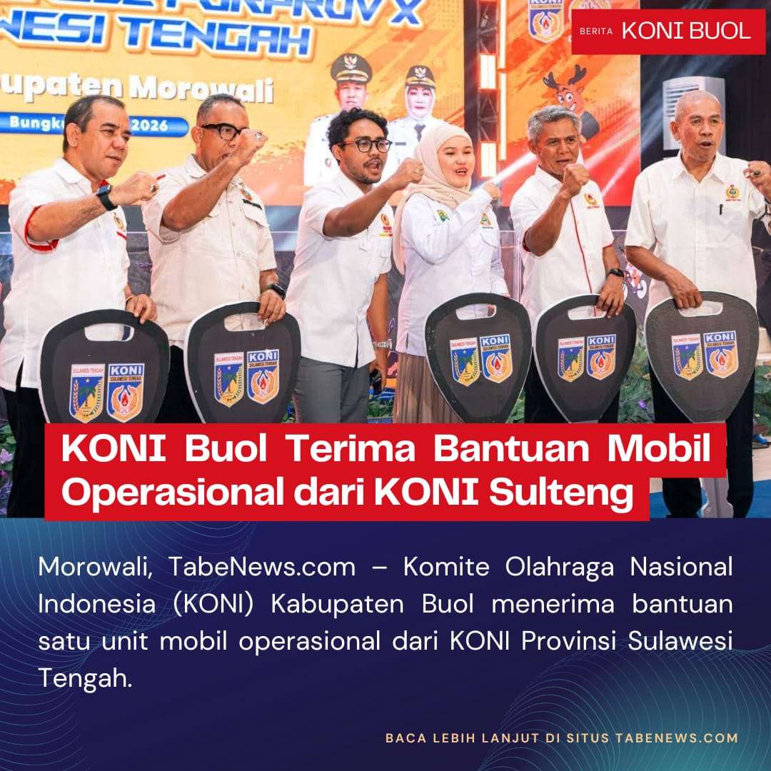 KONI Buol Terima Bantuan Mobil Operasional dari KONI Sulteng