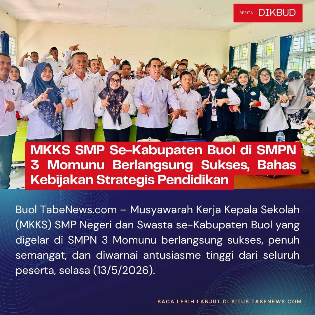 MKKS SMP Se-Kabupaten Buol di SMPN 3 Momunu Berlangsung Sukses, Bahas Kebijakan Strategis Pendidikan