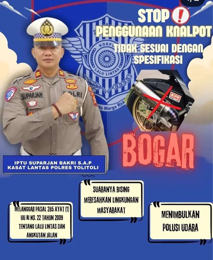 Kasat Lantas Baru Polres Tolitoli Gaungkan “Malam Tenang”, Perang terhadap Knalpot Brong dan Balap Liar