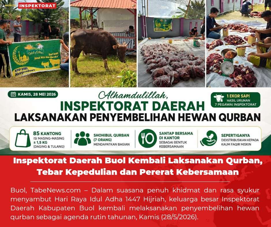 Inspektorat Daerah Buol Kembali Laksanakan Qurban, Tebar Kepedulian dan Pererat Kebersamaan
