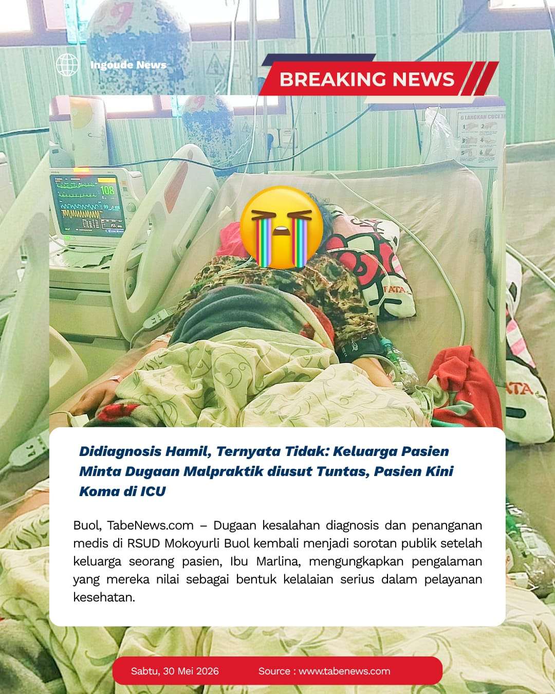 Didiagnosis Hamil, Ternyata Tidak: Keluarga Pasien Minta Dugaan Malpraktik diusut Tuntas, Pasien Kini Koma di ICU