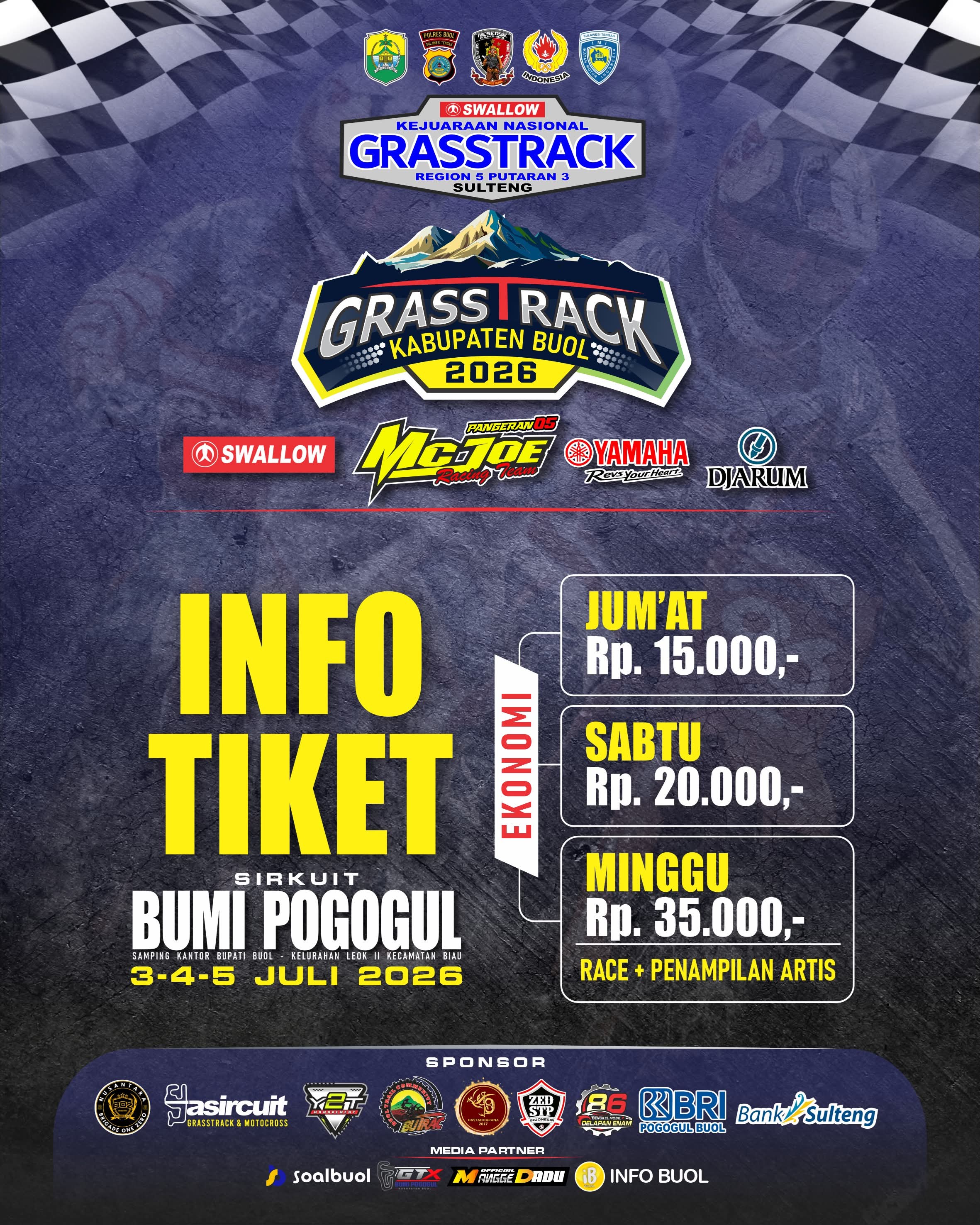 Kejurnas Grasstrack Region 5 Putaran 3 Sulteng Siap Digelar di Buol, Panitia Umumkan Harga Tiket dan Kehadiran Artis Nasional