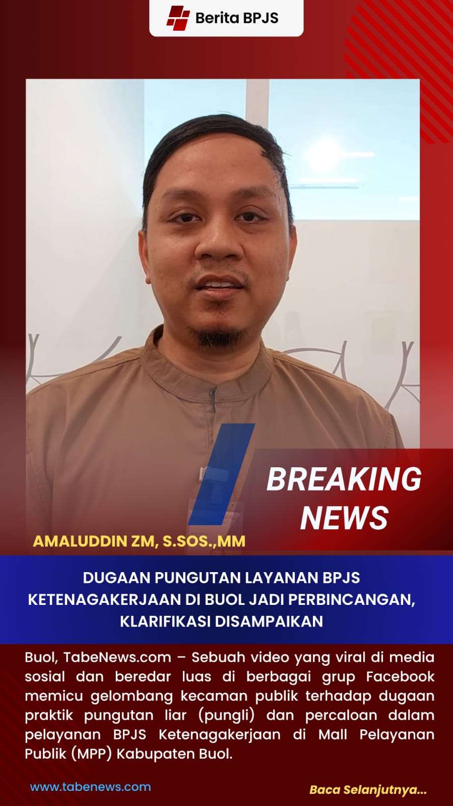 Dugaan Pungutan Layanan BPJS Ketenagakerjaan di Buol Jadi Perbincangan, Klarifikasi Disampaikan