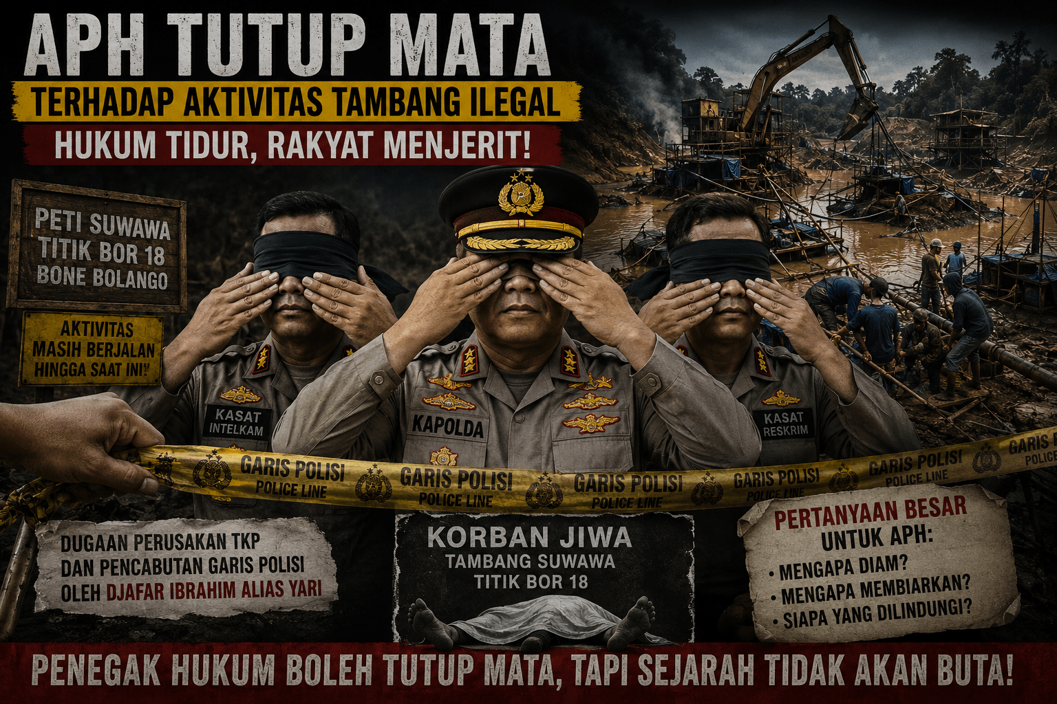 Mati Suri Penegakan hukum Polda Gorontalo dalam Penindakan Permasalahan Tambang Suwawa