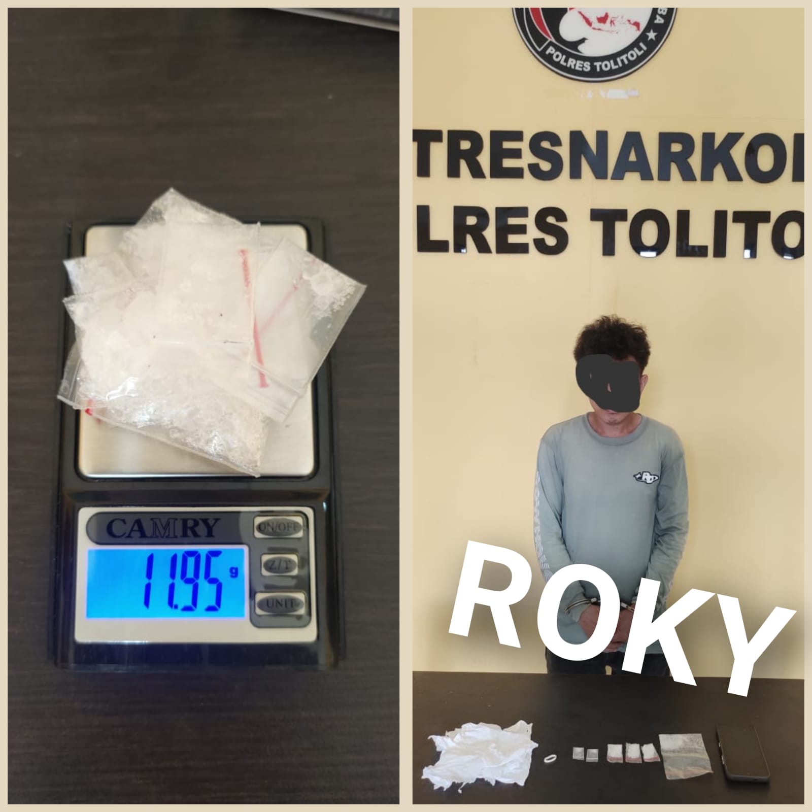 “Roky asal Tuweley di tangkap jual shabu shabu oleh Polisi satrersnarkoba polres Tolitoli”