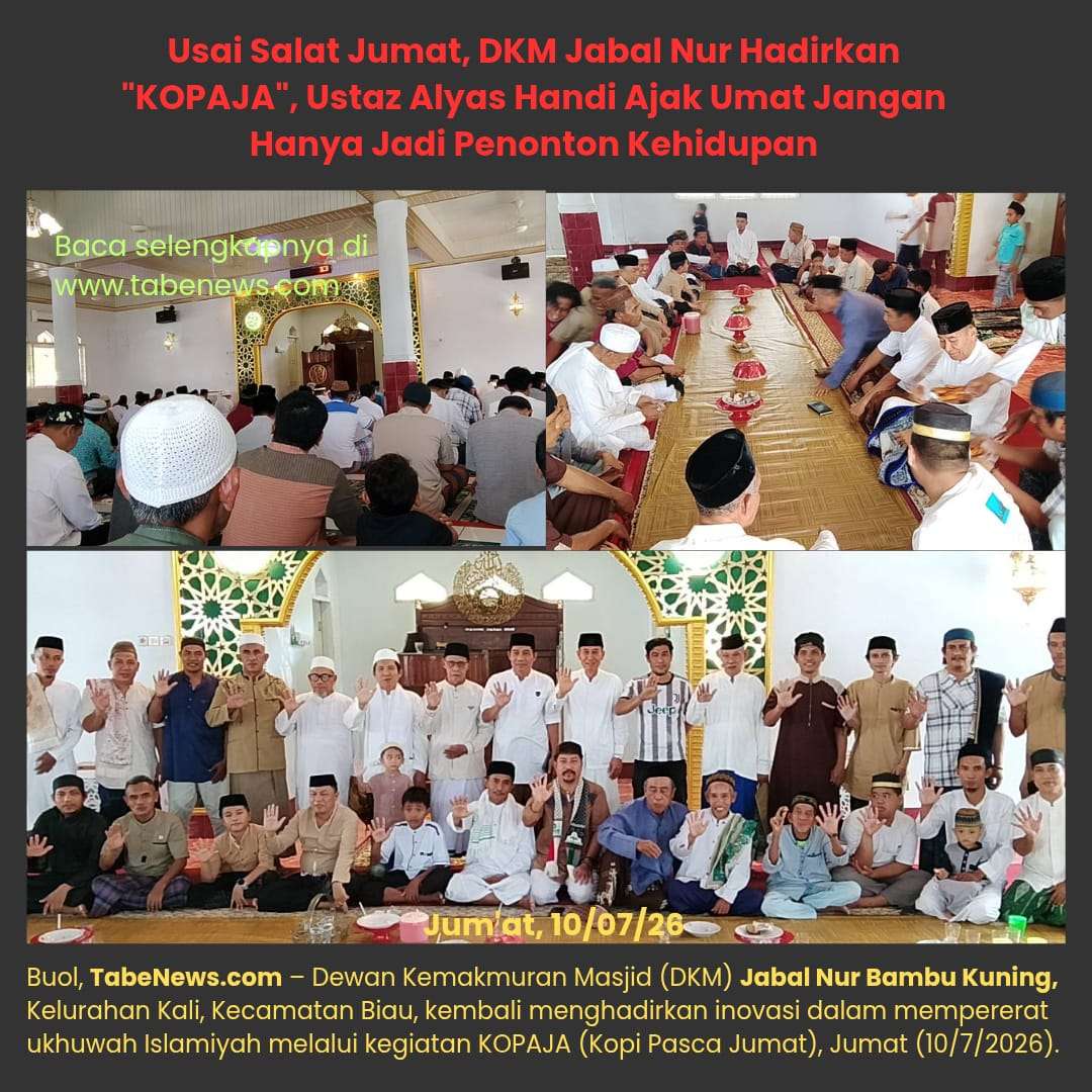 Usai Salat Jumat, DKM Jabal Nur Hadirkan KOPAJA, Ustaz Alyas Handi Ajak Umat Jangan Hanya Jadi Penonton Kehidupan