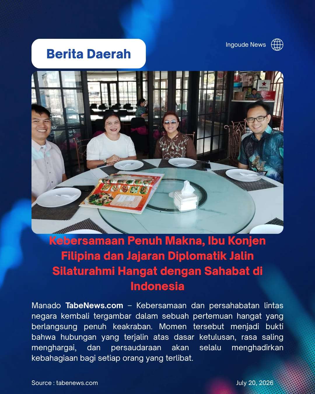 Kebersamaan Penuh Makna, Ibu Konjen Filipina dan Jajaran Diplomatik Jalin Silaturahmi Hangat dengan Sahabat di Indonesia